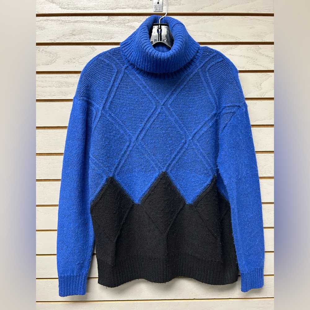 Simply Vera Vera Wang Blue and Black Turtleneck Sweater